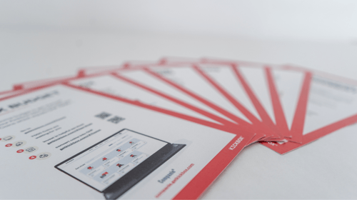 KICKBOX program Gadget cards laid out on a table.