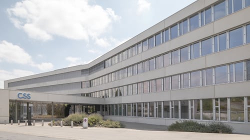 Outside view of CSS centre in Switzerland. Blogpost about Innovation at CSS health insurance.
