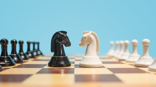 The chess board and game concept of business ideas and competition.
