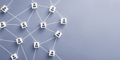 Teamwork, network and community concept.