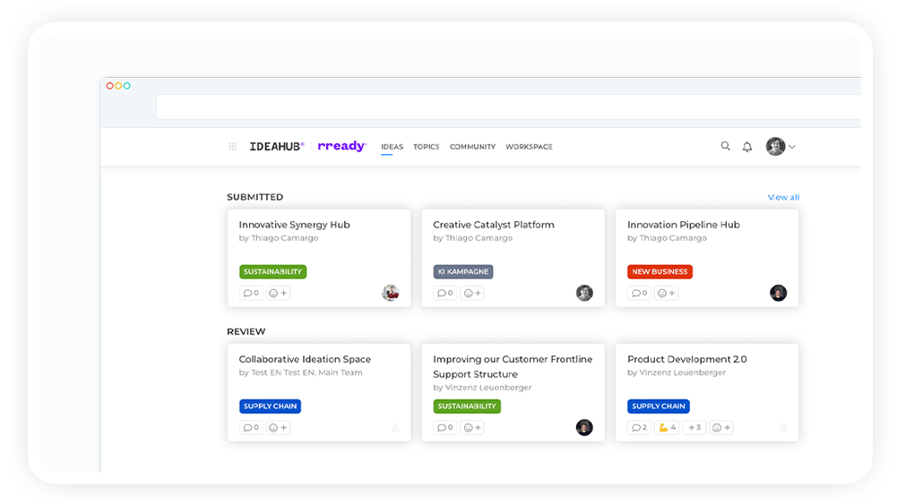 rready Idea Management best in class design