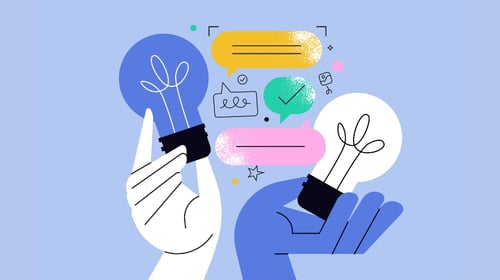 Vector illustration of idea, brainstorming, creativity, know how, education, knowledge, experiences exchange. 