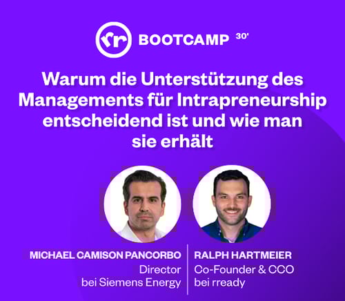 Event banner for webinar about management support for intrapreneurship