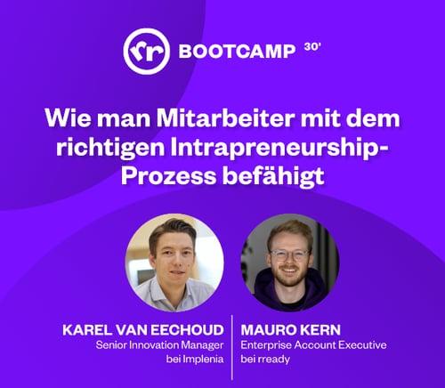 Event banner for webinar about empowering employees with the right intrapreneurship process and tools