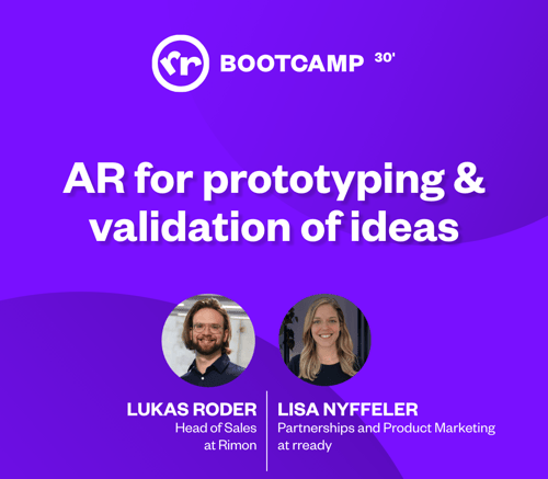 Event banner for webinar about AR for prototyping and validation of ideas