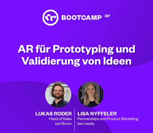 Event banner for webinar about AR for prototyping and validation of ideas