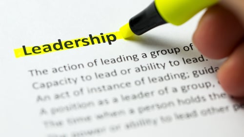 highlighting the word leadership to outline the characteristics of innovative leaders