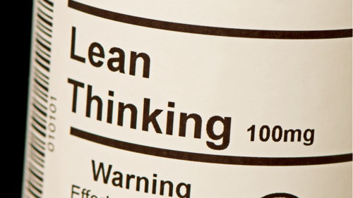 a prescription bottle containing the lean transformation model warns that effort is required for results