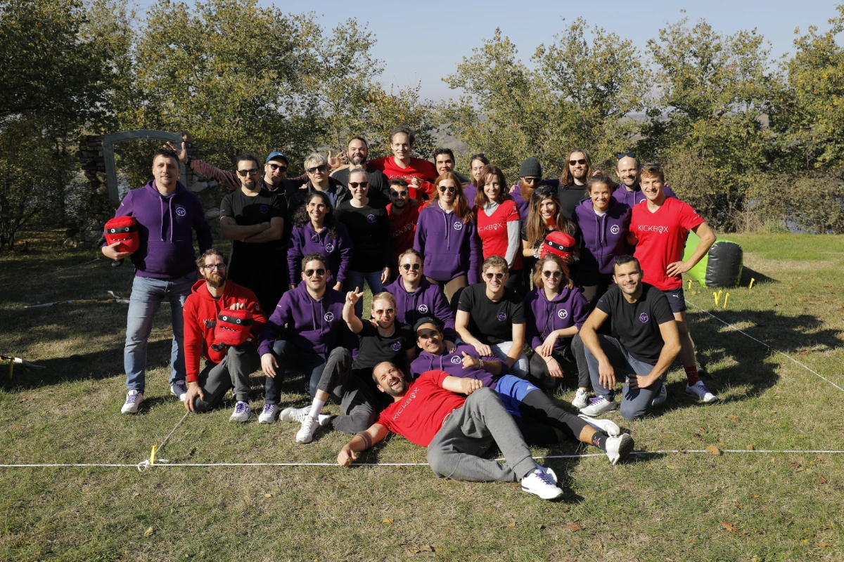 rready team together in a camp
